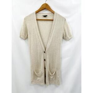 Theory P Gwyneth New Cashmere Short Sleeve Lightweight Sweater Cardigan